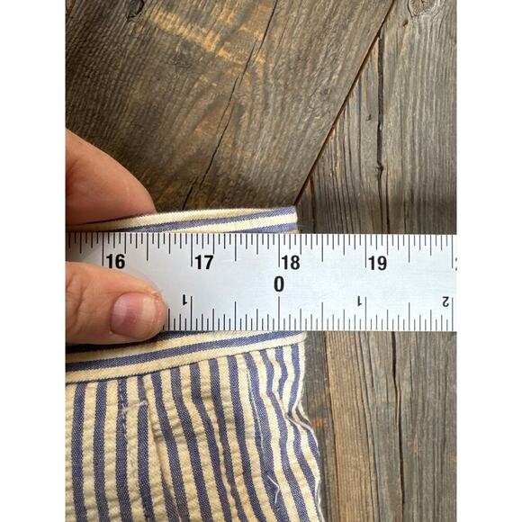 Hardy Amies Vintage Two-Piece Suit 36x30 White w/ Blue Stripes 100% Cotton - Picture 7 of 15